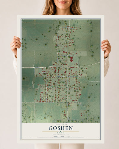 Map of Goshen, Utah, 24 x 36 inch unframed archival matte print