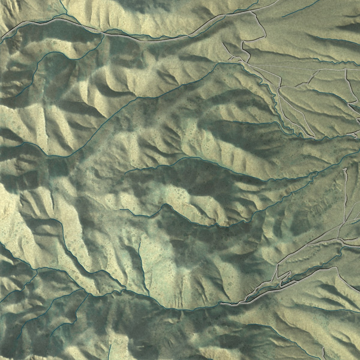 Close-up of the map of Grantsville, Utah print showing street and building detail