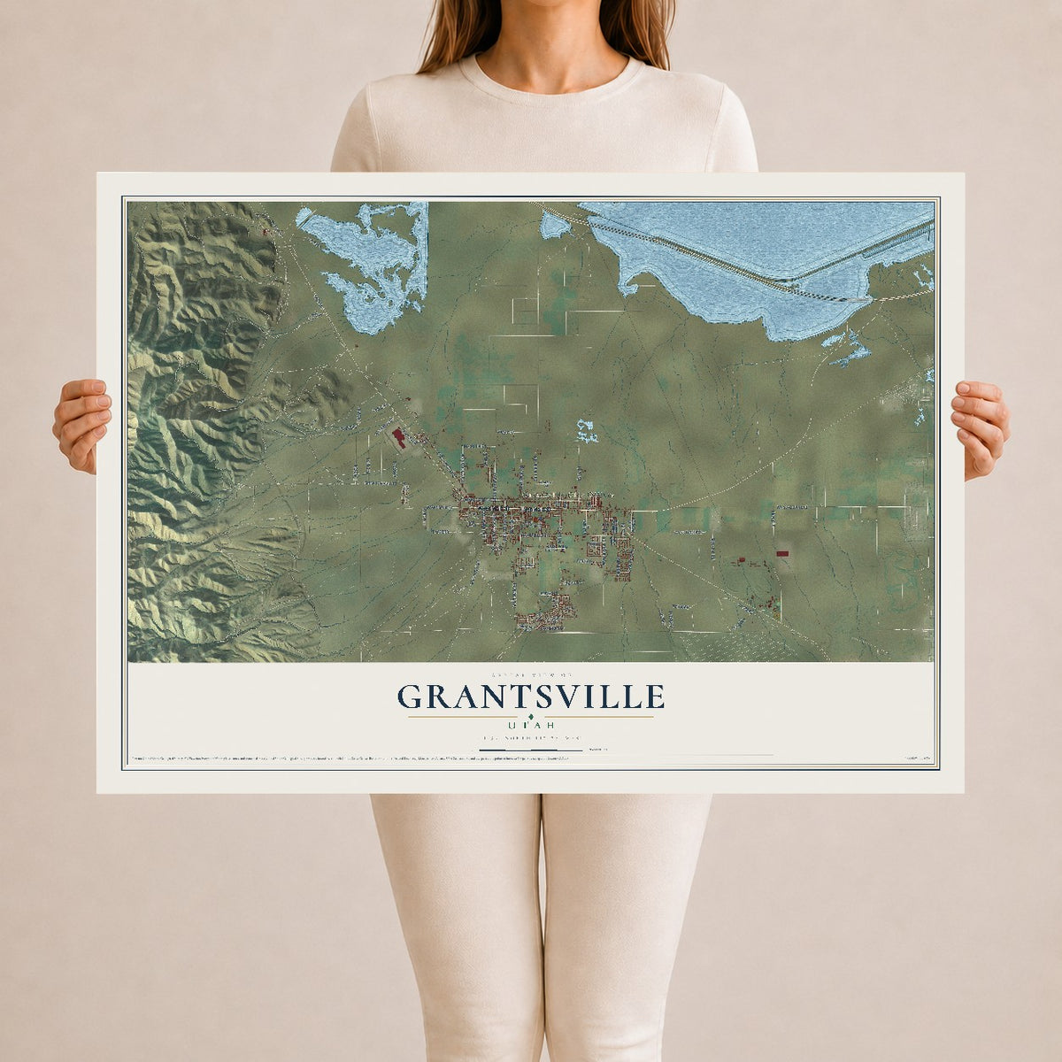 Map of Grantsville, Utah, 24 x 36 inch unframed archival matte print