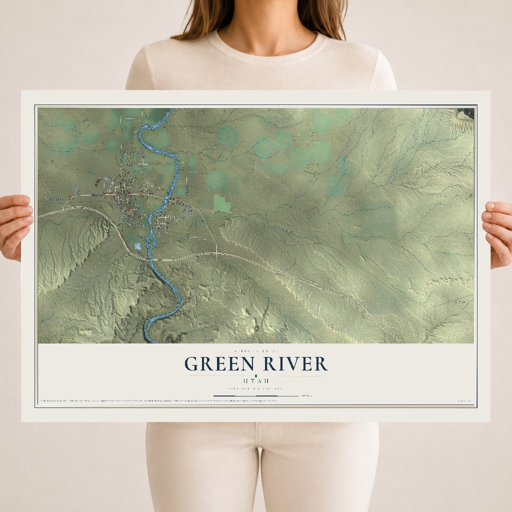 Map of Green River, Utah, 18 x 24 inch unframed archival matte print