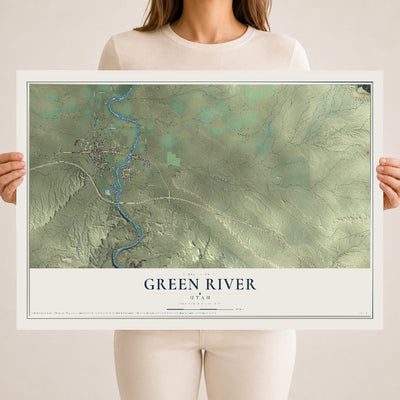Map of Green River, Utah, 18 x 24 inch unframed archival matte print