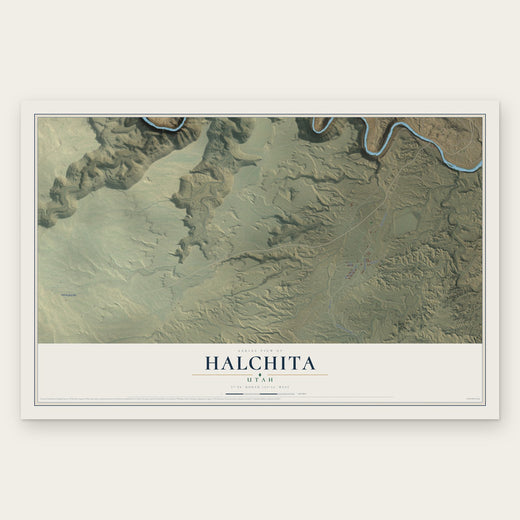 Halchita, Utah map print, the full design
