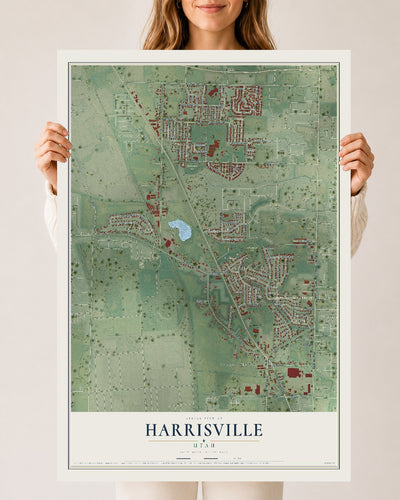 Map of Harrisville, Utah, 24 x 36 inch unframed archival matte print