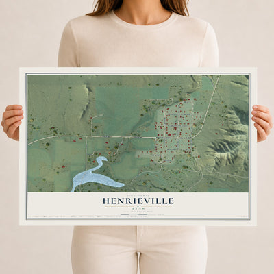 Map of Henrieville, Utah, 12 x 18 inch unframed archival matte print