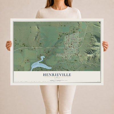 Map of Henrieville, Utah, 24 x 36 inch unframed archival matte print