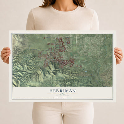Map of Herriman, Utah, 12 x 18 inch unframed archival matte print