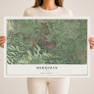 Map of Herriman, Utah, 18 x 24 inch unframed archival matte print