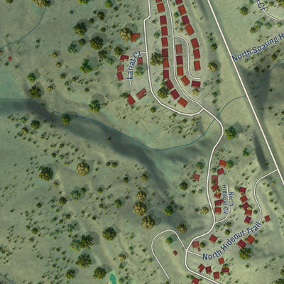 Second close-up of the map of Hideout, Utah print showing more streets and buildings