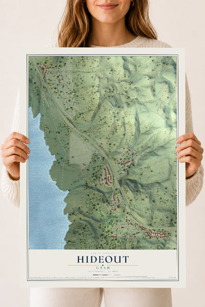 Map of Hideout, Utah, 18 x 24 inch unframed archival matte print