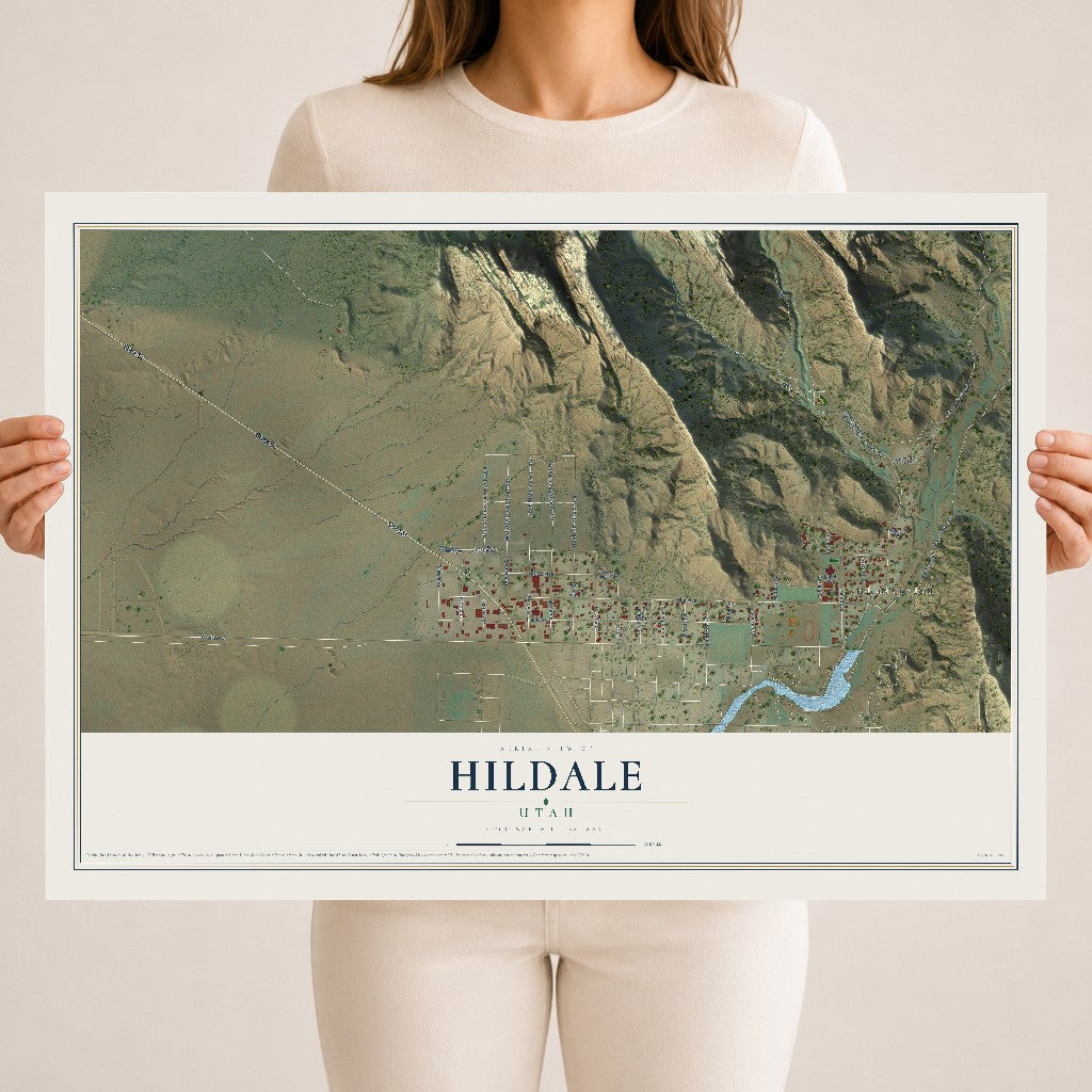 Map of Hildale, Utah, 18 x 24 inch unframed archival matte print