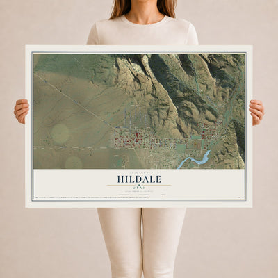 Map of Hildale, Utah, 24 x 36 inch unframed archival matte print