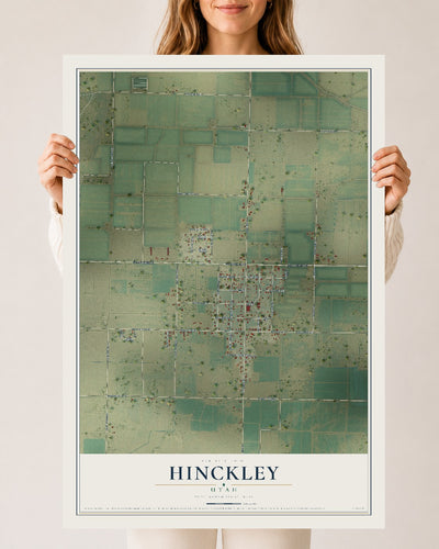 Map of Hinckley, Utah, 24 x 36 inch unframed archival matte print