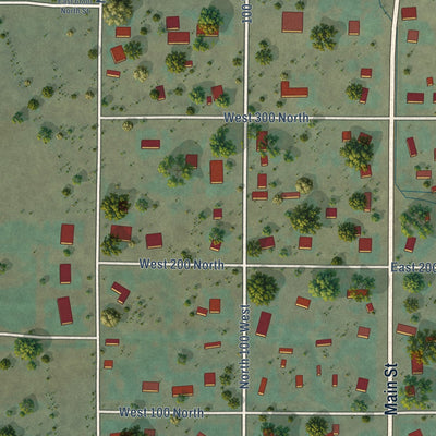 Second close-up of the map of Holden, Utah print showing more streets and buildings