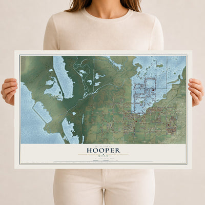 Map of Hooper, Utah, 12 x 18 inch unframed archival matte print