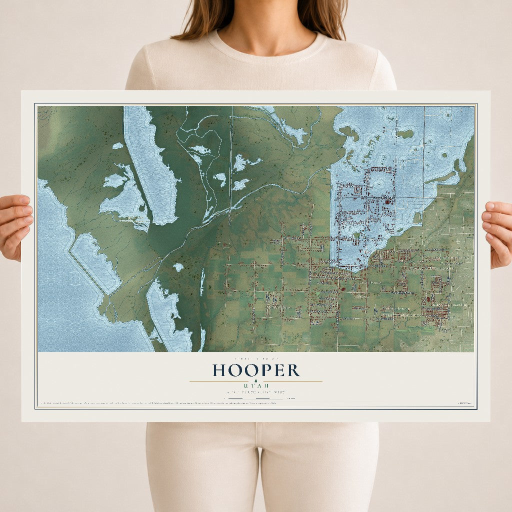 Map of Hooper, Utah, 18 x 24 inch unframed archival matte print