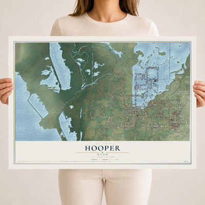 Map of Hooper, Utah, 18 x 24 inch unframed archival matte print