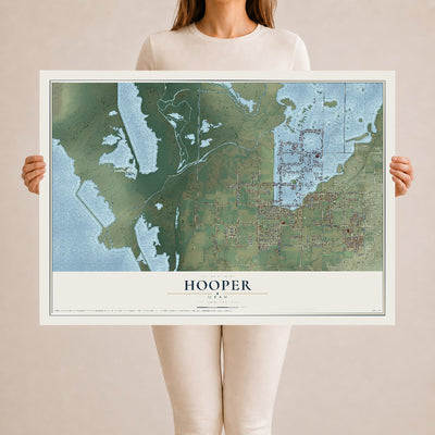 Map of Hooper, Utah, 24 x 36 inch unframed archival matte print
