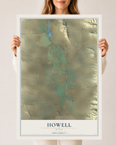 Map of Howell, Utah, 24 x 36 inch unframed archival matte print