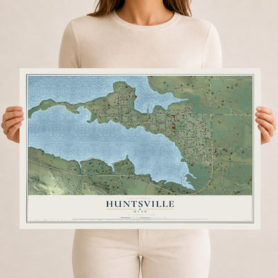 Map of Huntsville, Utah, 12 x 18 inch unframed archival matte print