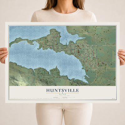 Map of Huntsville, Utah, 18 x 24 inch unframed archival matte print