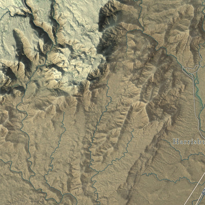 Second close-up of the map of Hurricane, Utah print showing more streets and buildings