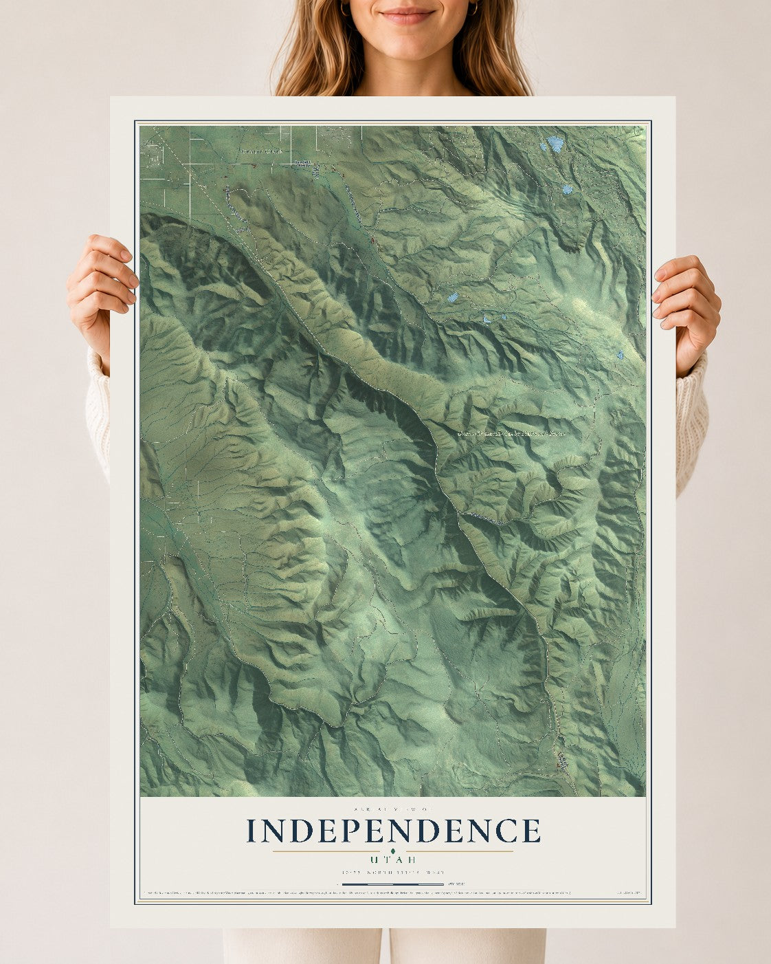 Map of Independence, Utah, 24 x 36 inch unframed archival matte print