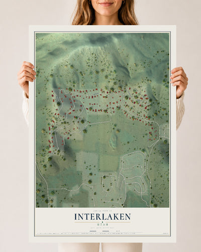 Map of Interlaken, Utah, 24 x 36 inch unframed archival matte print