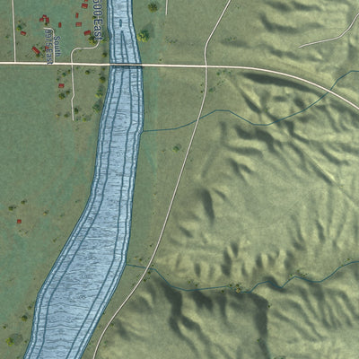 Close-up of the map of Jensen, Utah print showing street and building detail