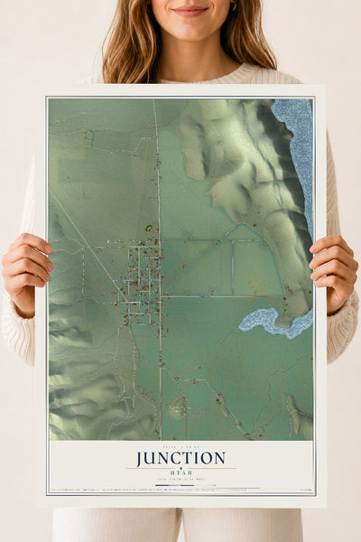 Map of Junction, Utah, 18 x 24 inch unframed archival matte print