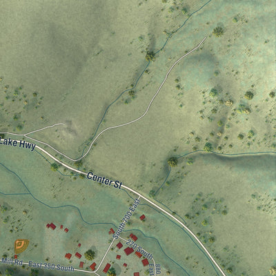 Second close-up of the map of Kamas, Utah print showing more streets and buildings