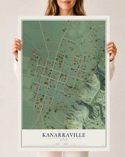 Map of Kanarraville, Utah, 24 x 36 inch unframed archival matte print