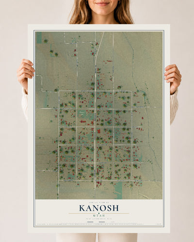 Map of Kanosh, Utah, 24 x 36 inch unframed archival matte print