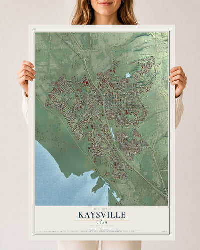 Map of Kaysville, Utah, 24 x 36 inch unframed archival matte print