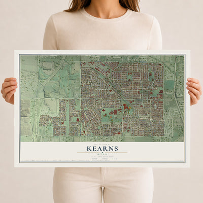 Map of Kearns, Utah, 12 x 18 inch unframed archival matte print