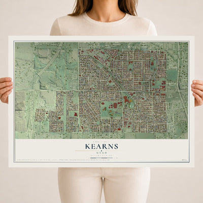 Map of Kearns, Utah, 18 x 24 inch unframed archival matte print