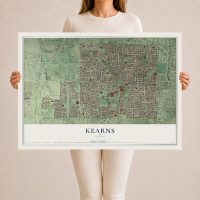 Map of Kearns, Utah, 24 x 36 inch unframed archival matte print