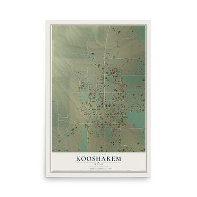 Map of Koosharem, Utah, 12 x 18 inch unframed archival matte print