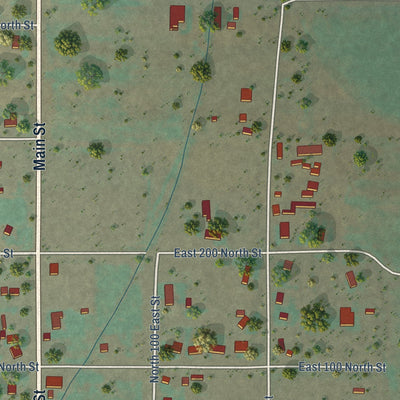 Second close-up of the map of Koosharem, Utah print showing more streets and buildings