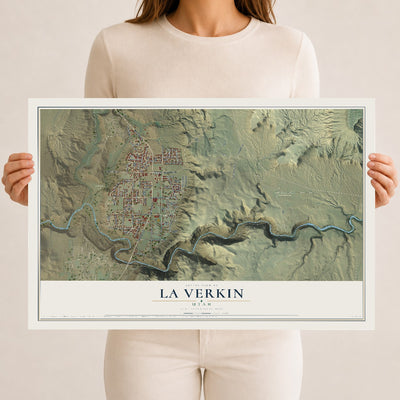 Map of La Verkin, Utah, 12 x 18 inch unframed archival matte print