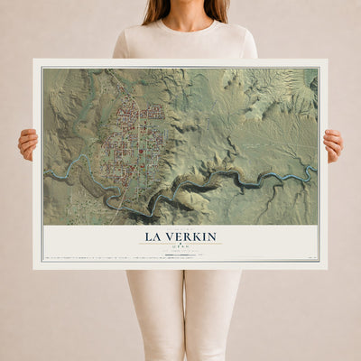 Map of La Verkin, Utah, 24 x 36 inch unframed archival matte print