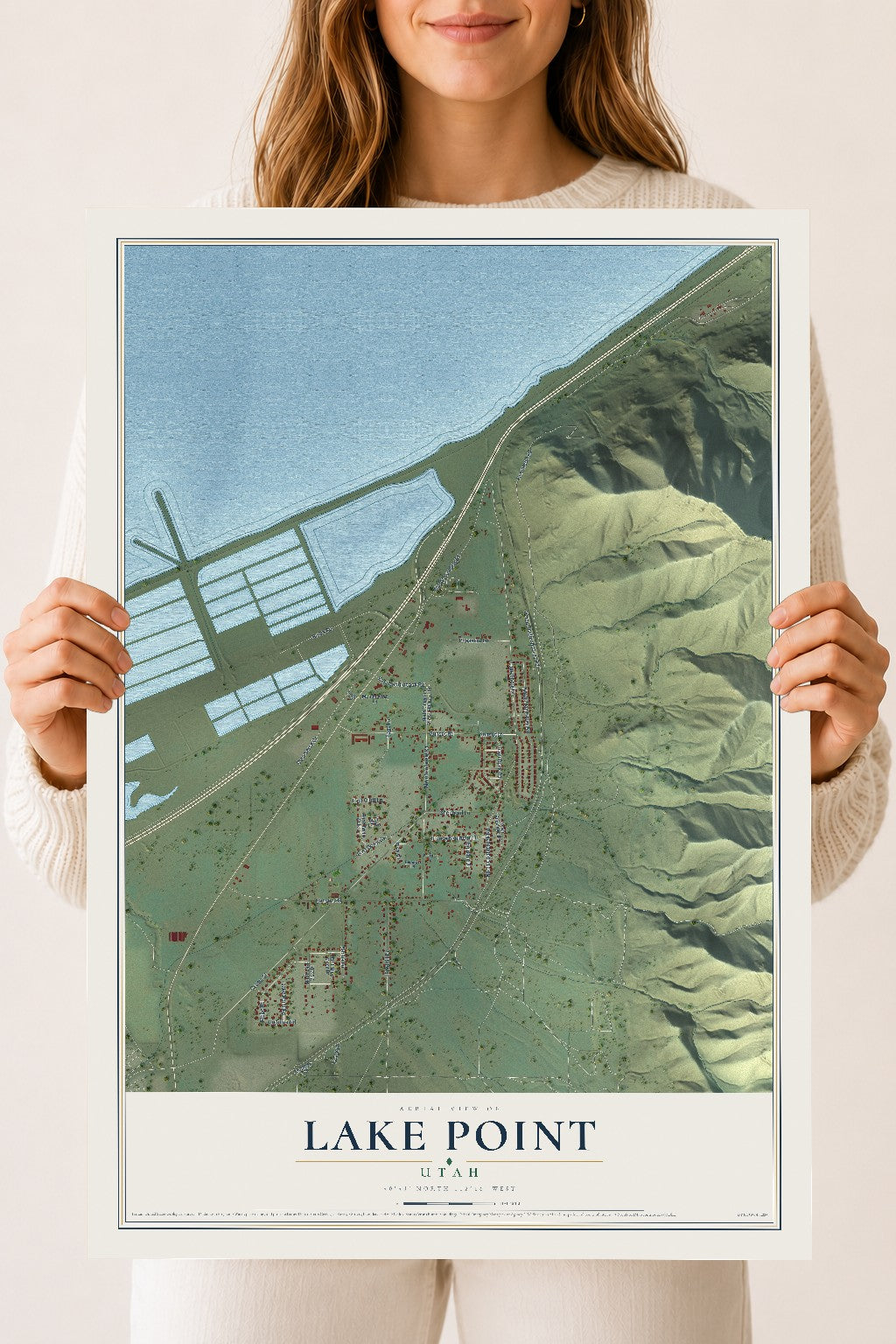 Map of Lake Point, Utah, 18 x 24 inch unframed archival matte print