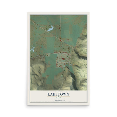 Map of Laketown, Utah, 12 x 18 inch unframed archival matte print