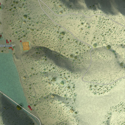 Close-up of the map of Laketown, Utah print showing street and building detail