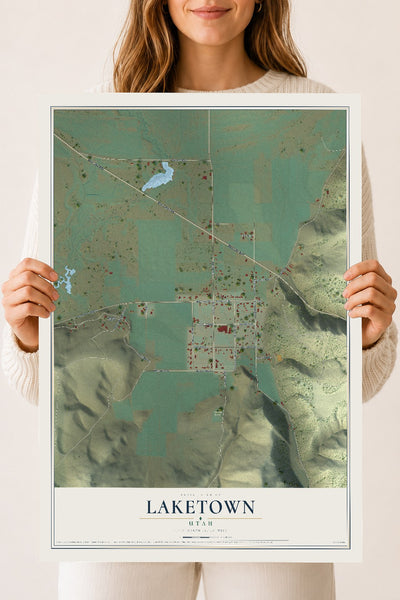 Map of Laketown, Utah, 18 x 24 inch unframed archival matte print