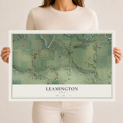 Map of Leamington, Utah, 12 x 18 inch unframed archival matte print