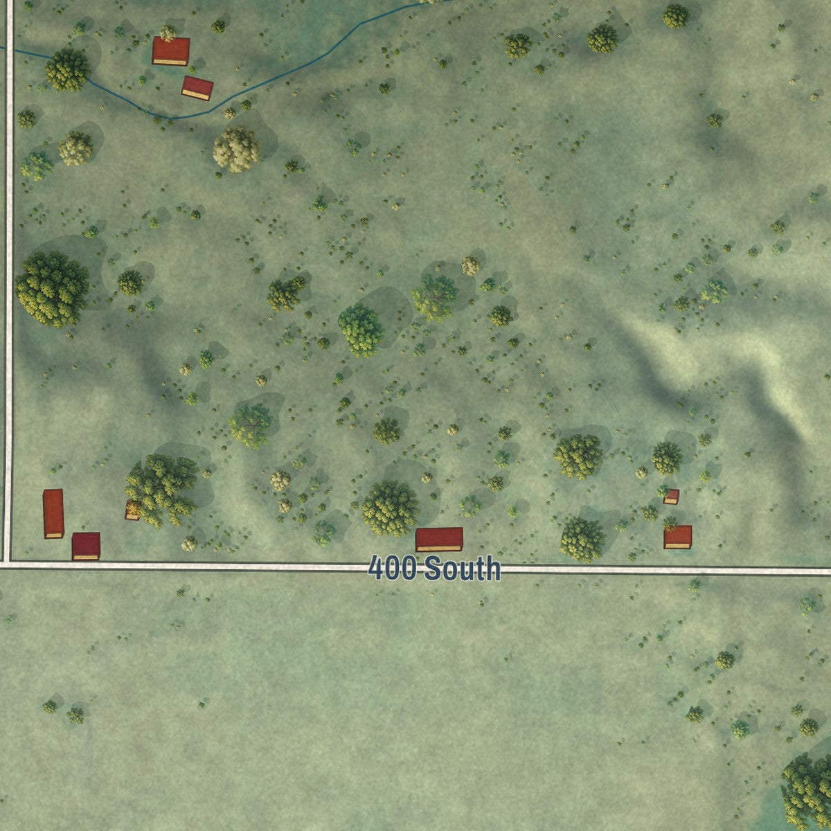 Close-up of the map of Leamington, Utah print showing street and building detail
