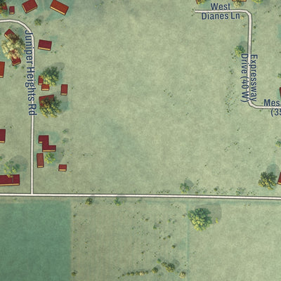Second close-up of the map of Leamington, Utah print showing more streets and buildings