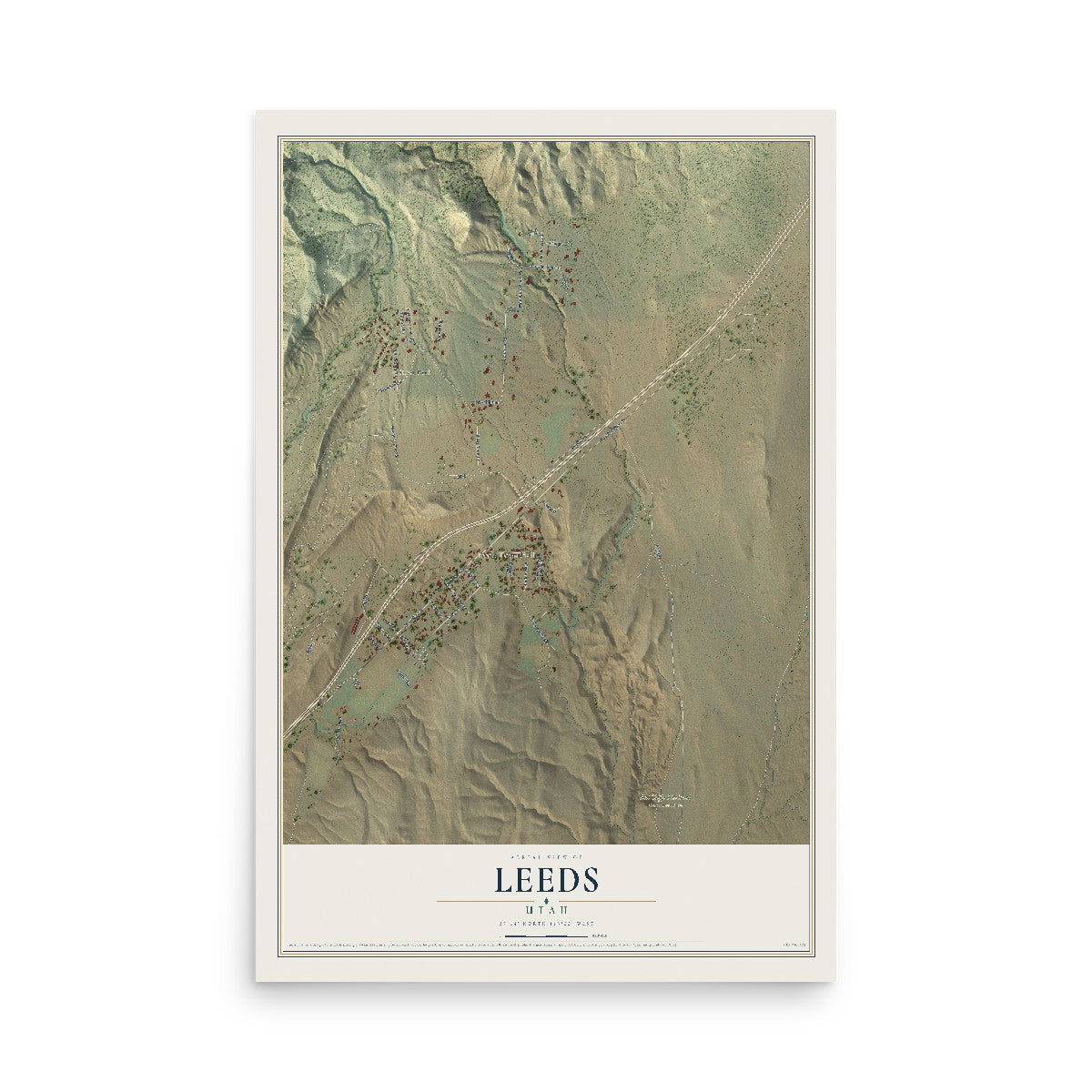 Map of Leeds, Utah, 12 x 18 inch unframed archival matte print