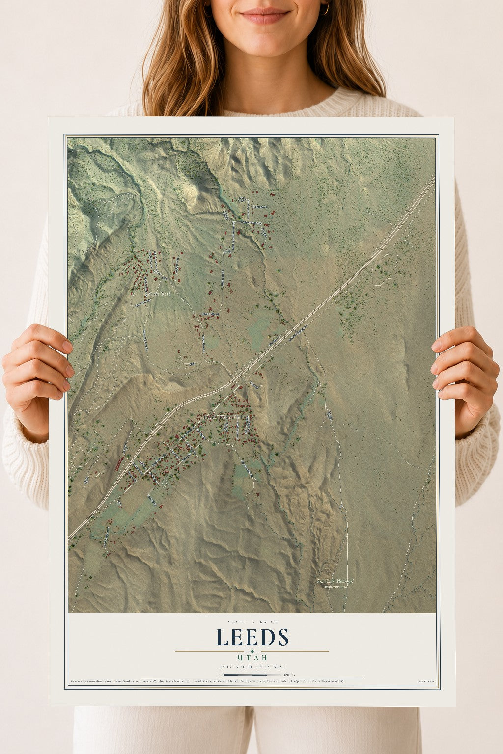 Map of Leeds, Utah, 18 x 24 inch unframed archival matte print