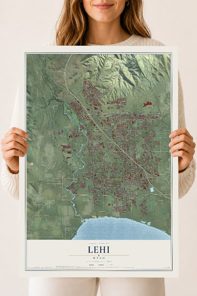 Map of Lehi, Utah, 18 x 24 inch unframed archival matte print